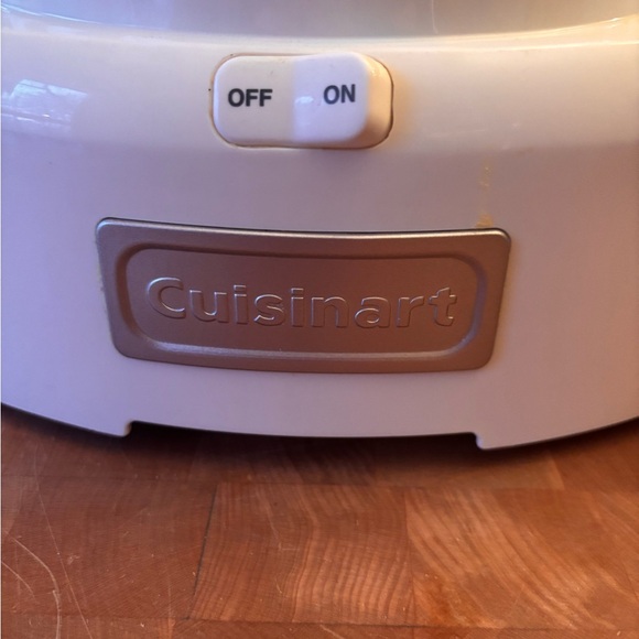 Cuisinart White Ice Cream Maker with Silver Accents